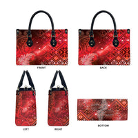 Aotearoa Taniko Matariki Leather Bag Cosmic Red