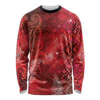 Aotearoa Taniko Matariki Long Sleeve Shirt Cosmic Red
