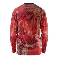 Aotearoa Taniko Matariki Long Sleeve Shirt Cosmic Red