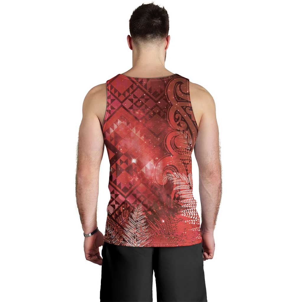 Aotearoa Taniko Matariki Men Tank Top Cosmic Red
