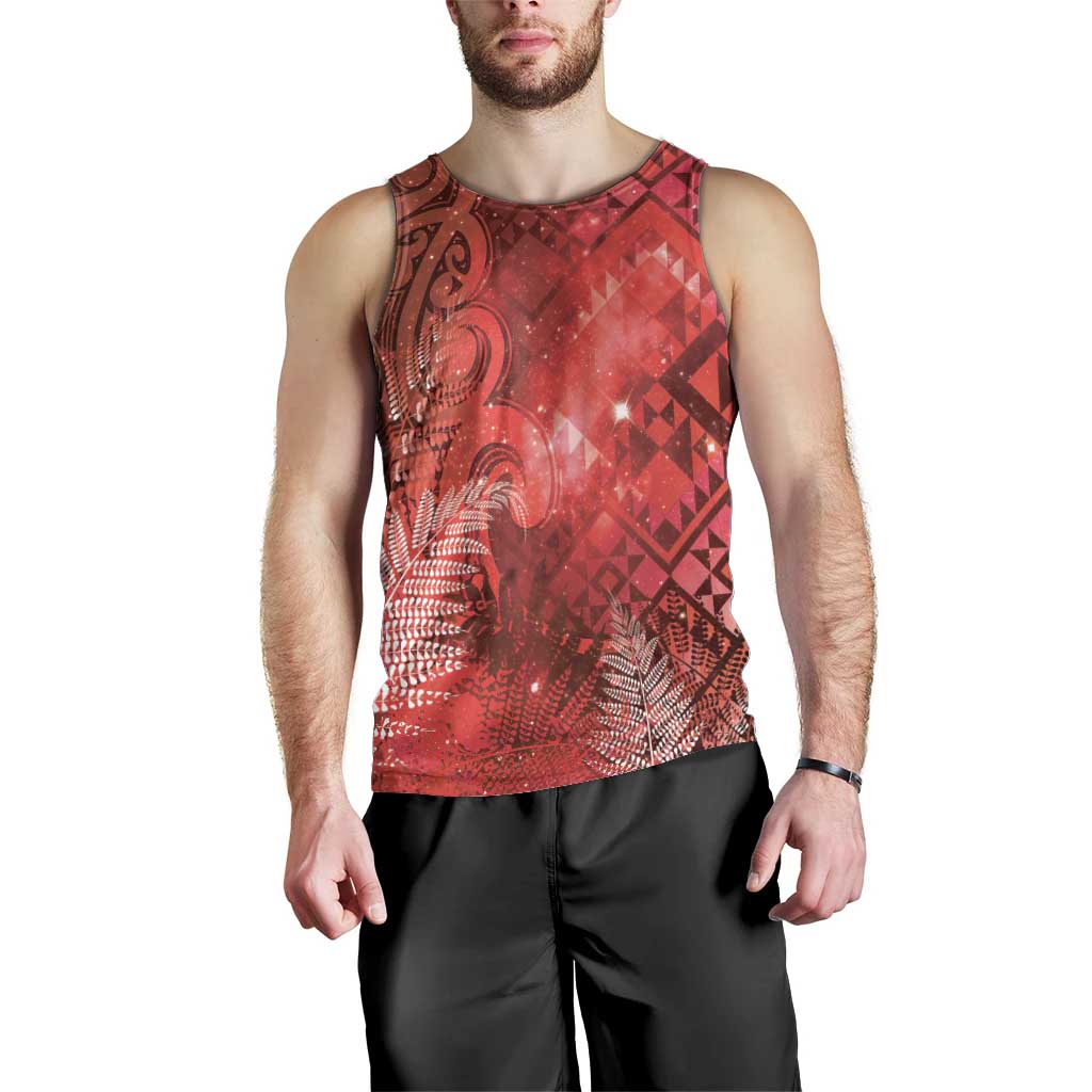 Aotearoa Taniko Matariki Men Tank Top Cosmic Red