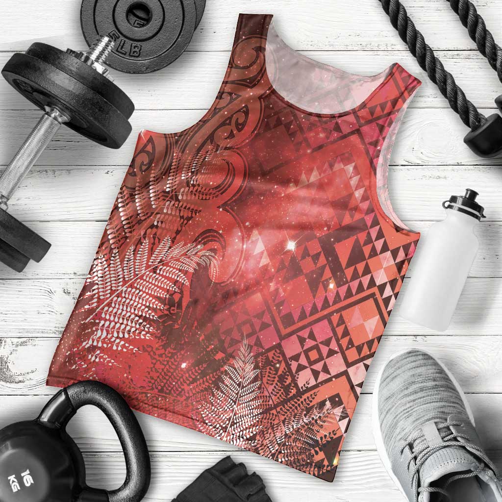Aotearoa Taniko Matariki Men Tank Top Cosmic Red