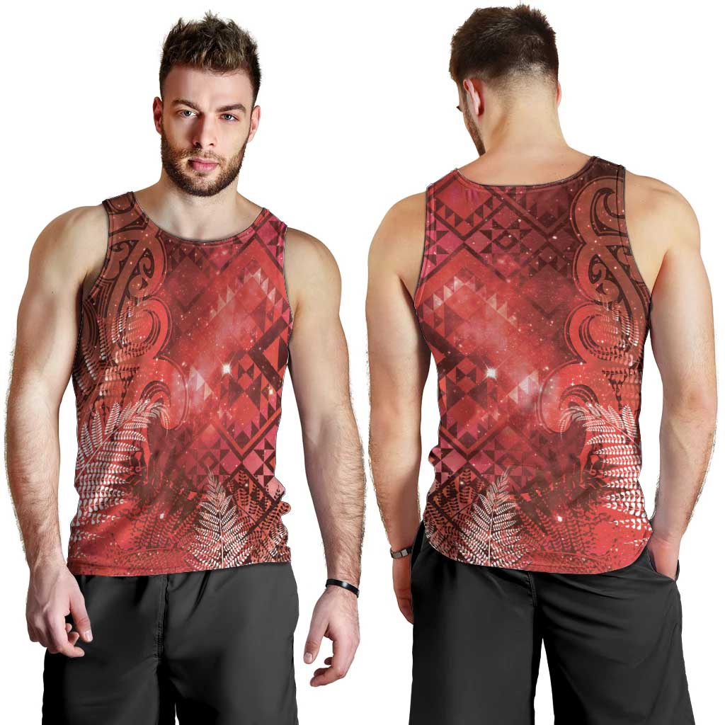 Aotearoa Taniko Matariki Men Tank Top Cosmic Red