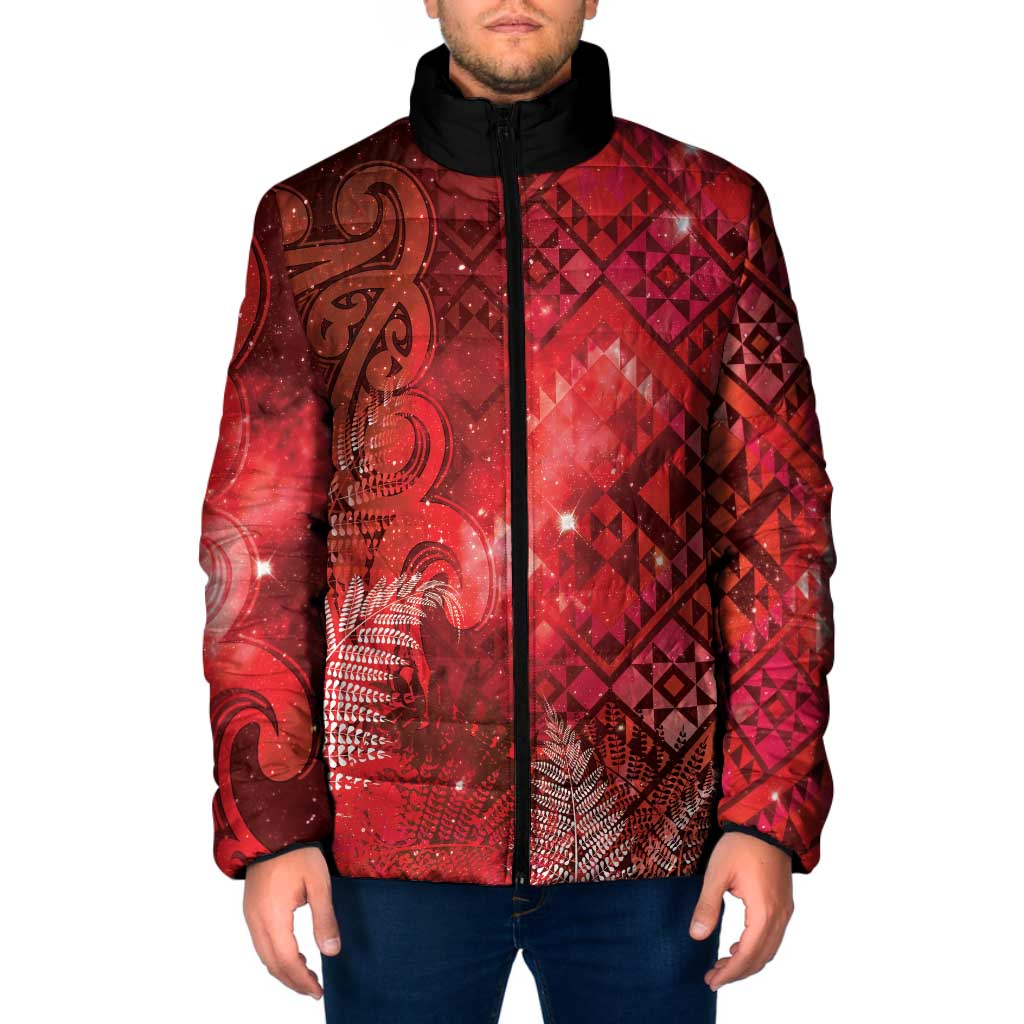 Aotearoa Taniko Matariki Padded Jacket Cosmic Red