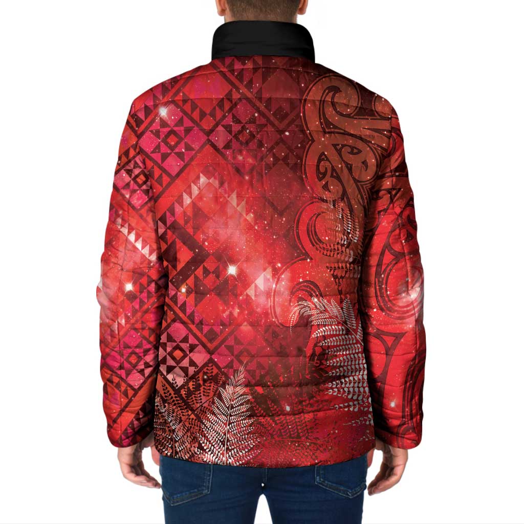Aotearoa Taniko Matariki Padded Jacket Cosmic Red