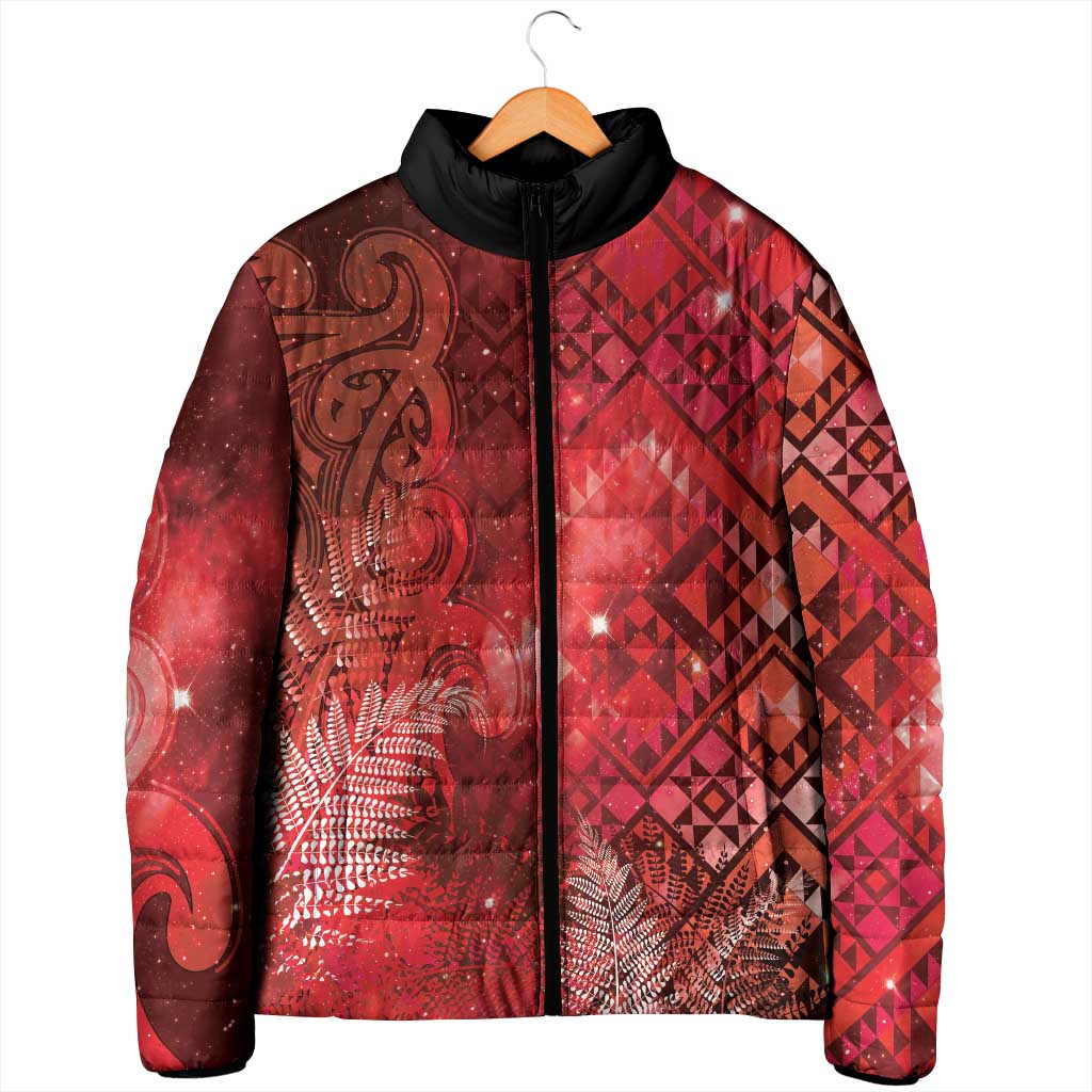 Aotearoa Taniko Matariki Padded Jacket Cosmic Red