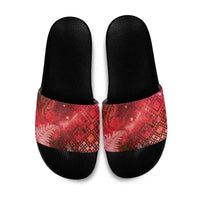 Aotearoa Taniko Matariki Slide Sandals Cosmic Red