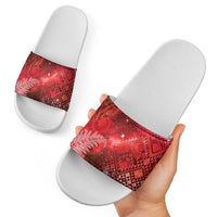 Aotearoa Taniko Matariki Slide Sandals Cosmic Red