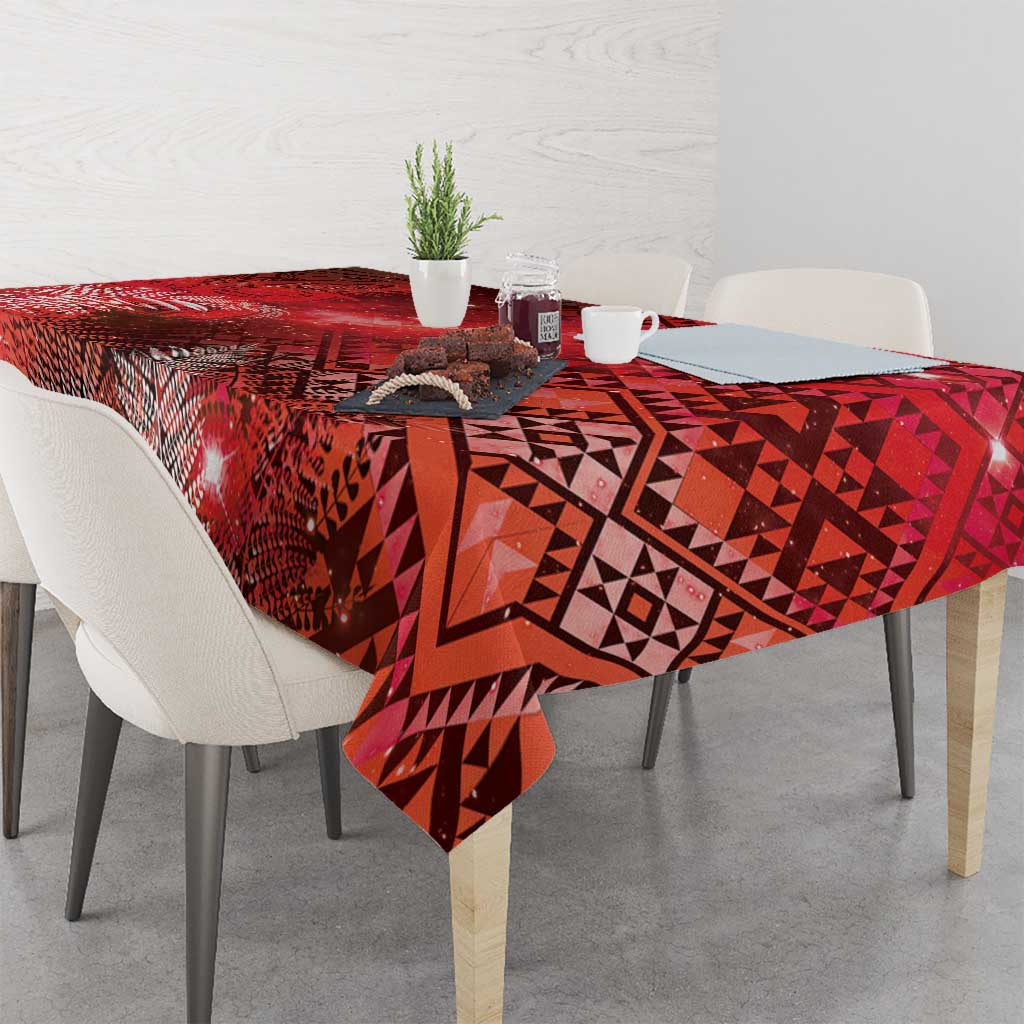 Aotearoa Taniko Matariki Tablecloth Cosmic Red