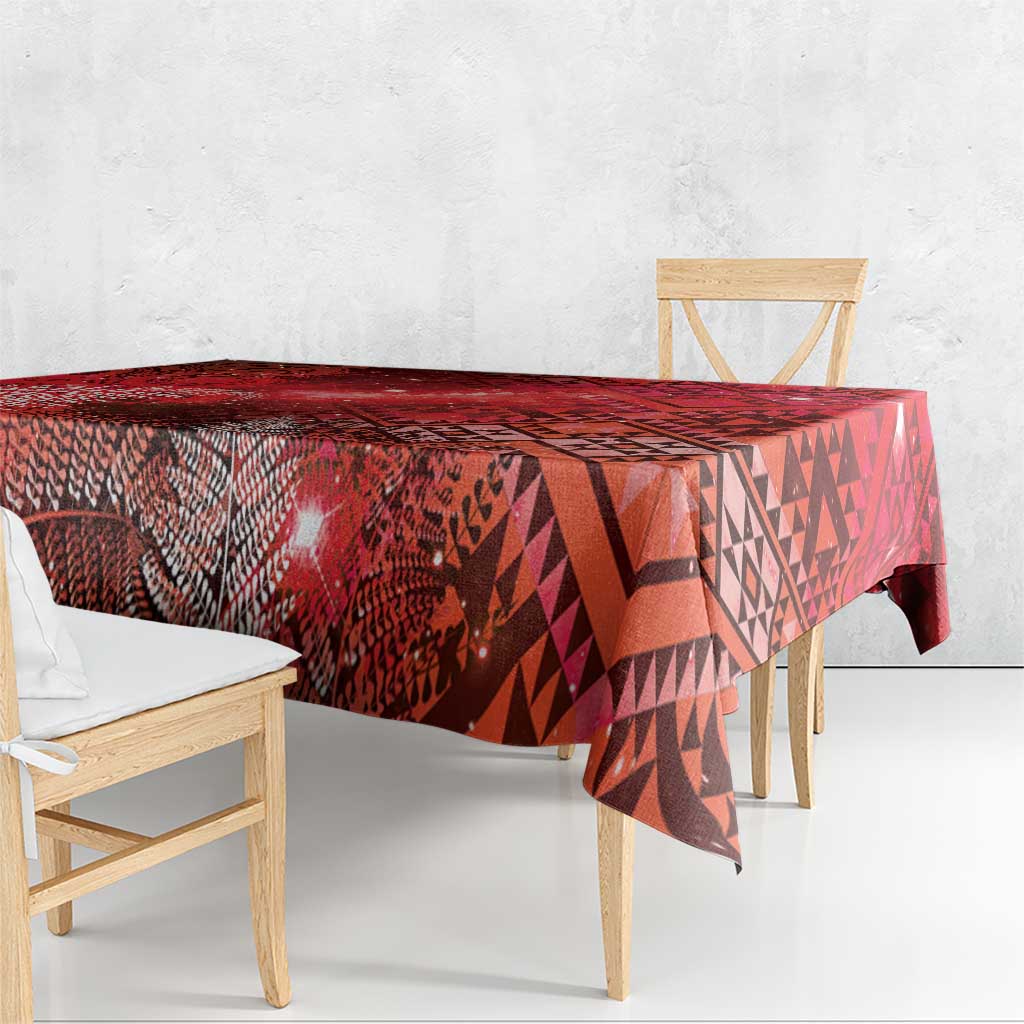 Aotearoa Taniko Matariki Tablecloth Cosmic Red