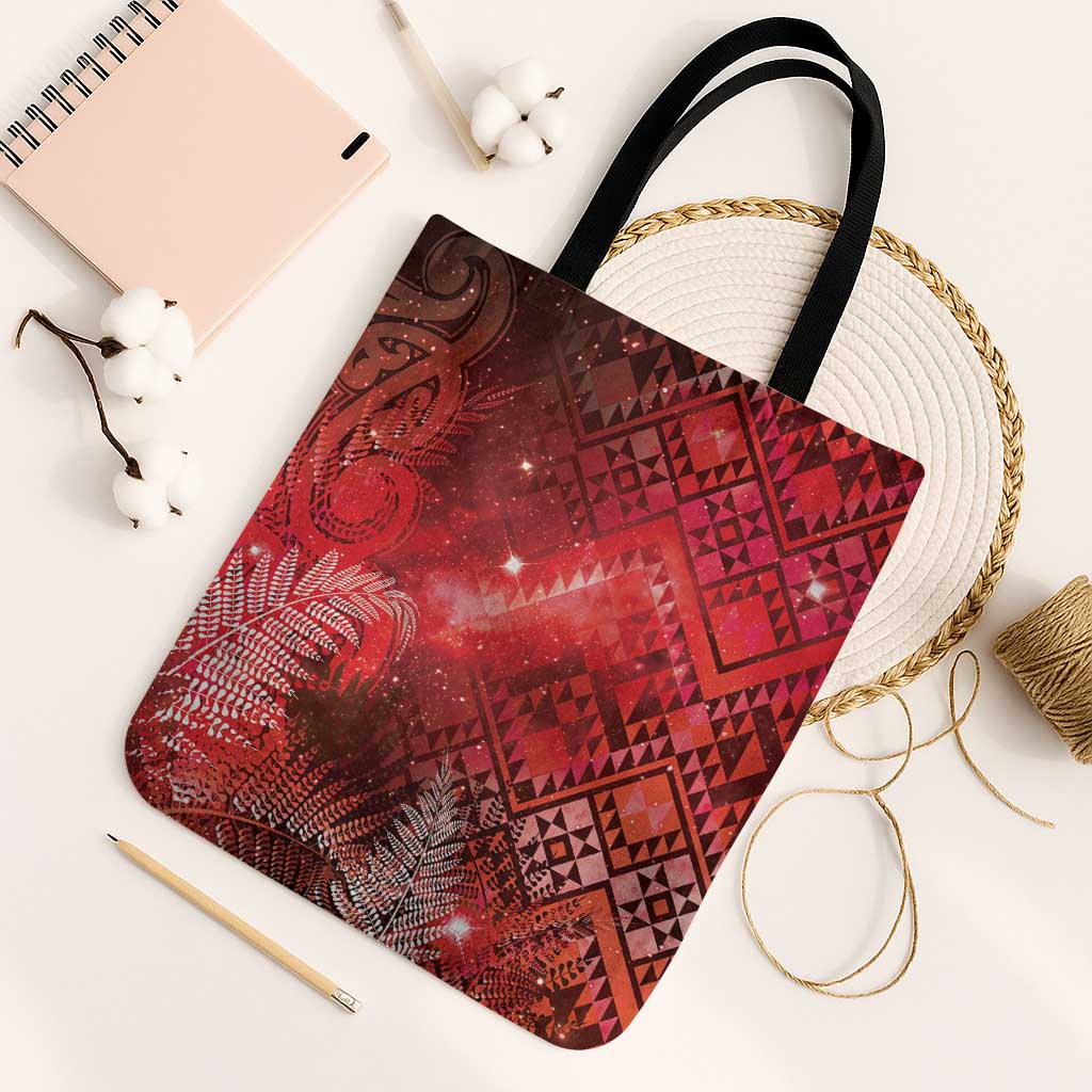 Aotearoa Taniko Matariki Tote Bag Cosmic Red