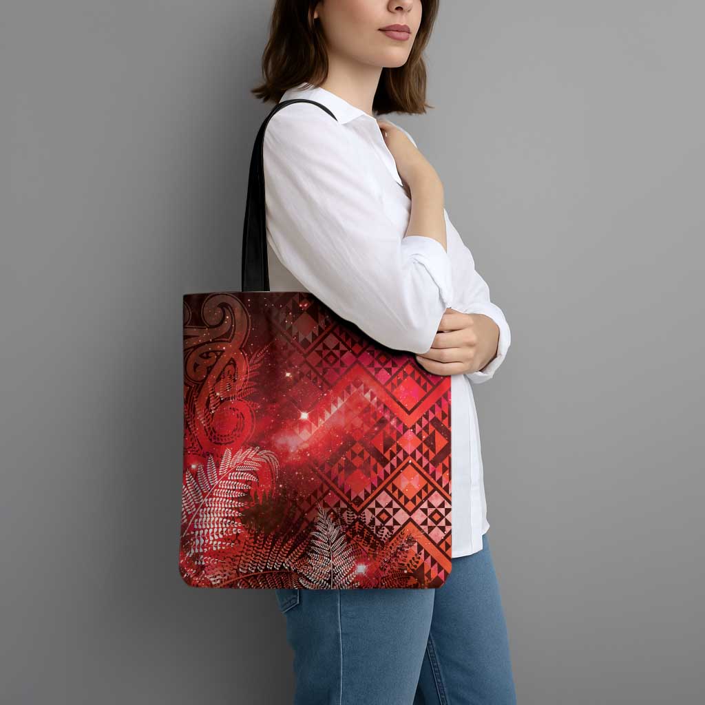 Aotearoa Taniko Matariki Tote Bag Cosmic Red