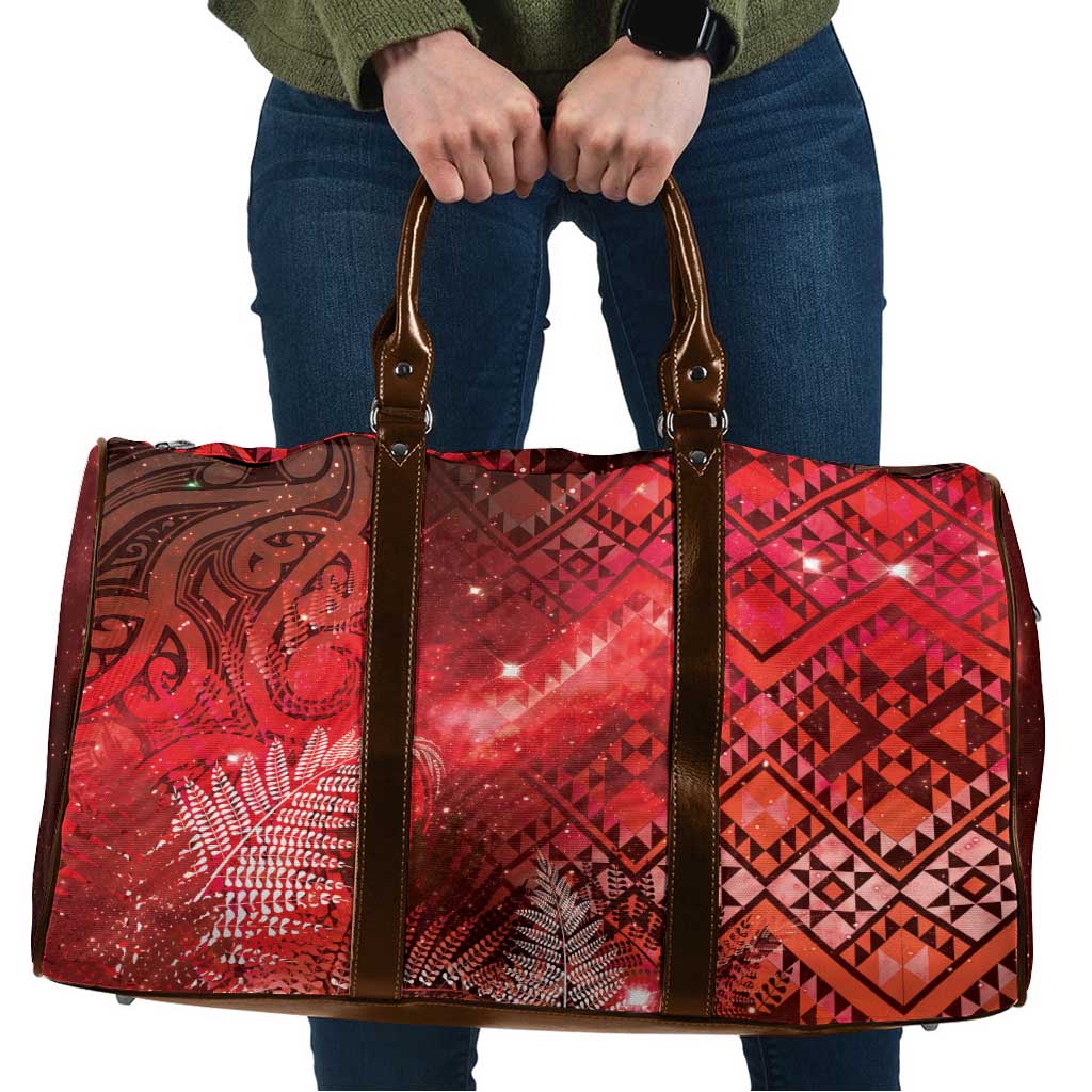 Aotearoa Taniko Matariki Travel Bag Cosmic Red LT7 Red - Polynesian Pride