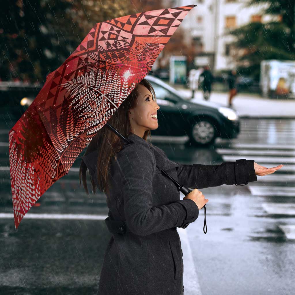 Aotearoa Taniko Matariki Umbrella Cosmic Red LT7 - Polynesian Pride
