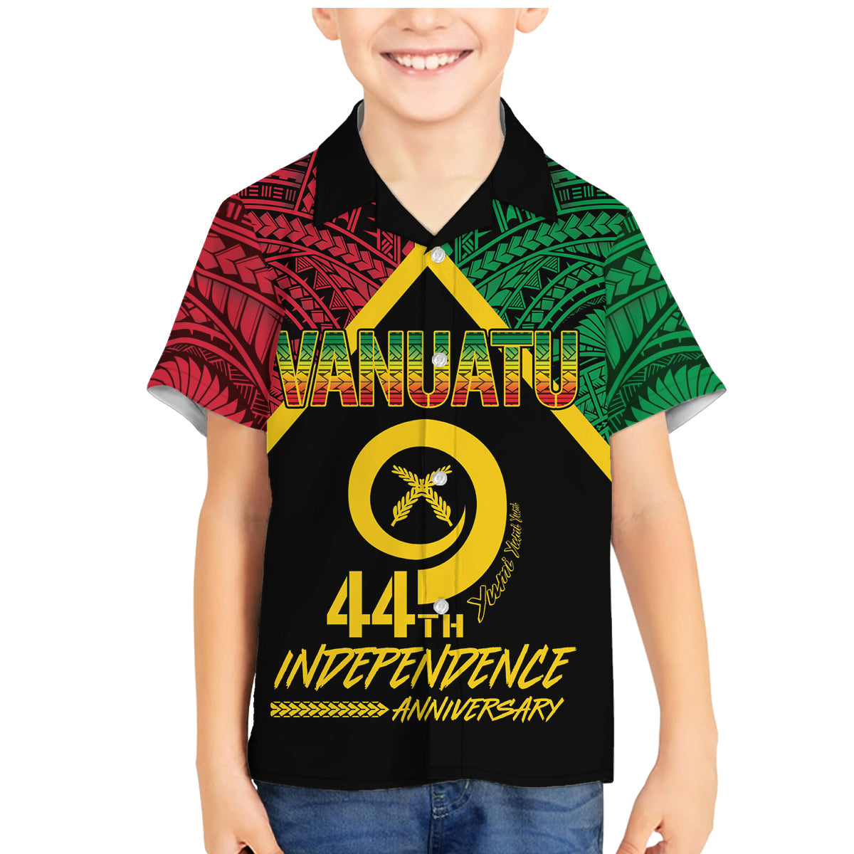 Vanuatu 44th Independence Anniversary Family Matching Mermaid Dress and Hawaiian Shirt LT7 Son's Shirt Colorful - Polynesian Pride