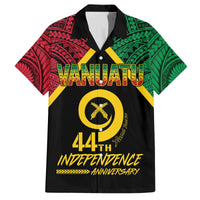 Vanuatu 44th Independence Anniversary Family Matching Off Shoulder Short Dress and Hawaiian Shirt LT7 Dad's Shirt - Short Sleeve Colorful - Polynesian Pride