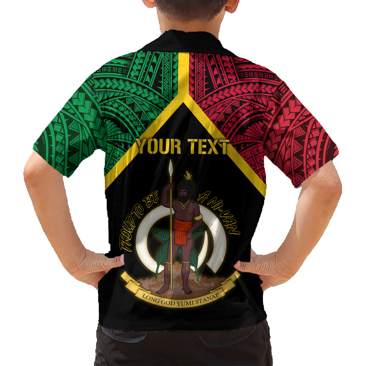 Vanuatu 44th Independence Anniversary Family Matching Short Sleeve Bodycon Dress and Hawaiian Shirt LT7 - Polynesian Pride