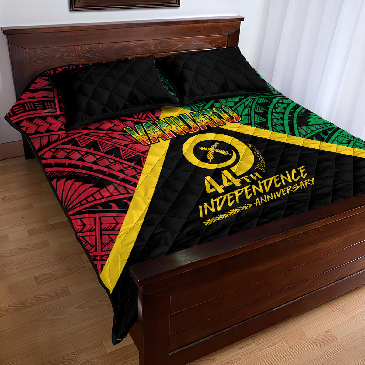 Vanuatu 44th Independence Anniversary Quilt Bed Set