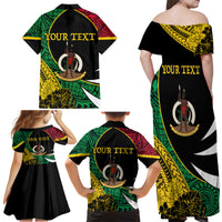 Vanuatu Independence Day Yumi 44 Family Matching Off Shoulder Maxi Dress and Hawaiian Shirt LT7 - Polynesian Pride