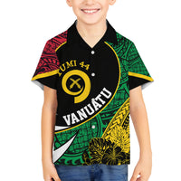 Vanuatu Independence Day Yumi 44 Family Matching Off Shoulder Maxi Dress and Hawaiian Shirt LT7 Son's Shirt Colorful - Polynesian Pride