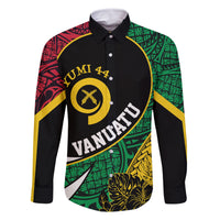 Vanuatu Independence Day Yumi 44 Family Matching Off Shoulder Short Dress and Hawaiian Shirt LT7 Dad's Shirt - Long Sleeve Colorful - Polynesian Pride