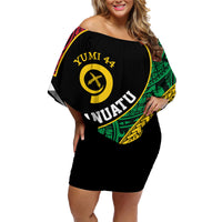 Vanuatu Independence Day Yumi 44 Family Matching Off Shoulder Short Dress and Hawaiian Shirt LT7 Mom's Dress Colorful - Polynesian Pride