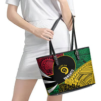 Vanuatu Independence Day Yumi 44 Leather Tote Bag LT7 - Polynesian Pride