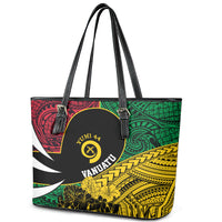 Vanuatu Independence Day Yumi 44 Leather Tote Bag LT7 - Polynesian Pride