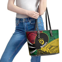 Vanuatu Independence Day Yumi 44 Leather Tote Bag LT7 - Polynesian Pride