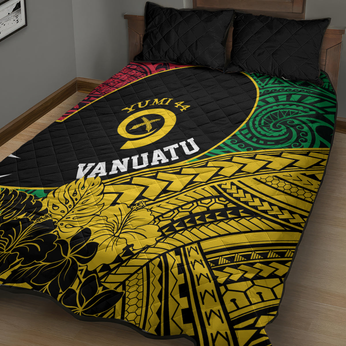 Vanuatu Independence Day Yumi 44 Quilt Bed Set