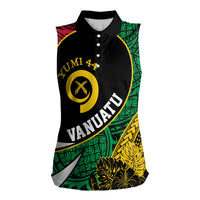 Vanuatu Independence Day Yumi 44 Women Sleeveless Polo Shirt LT7 Female Colorful - Polynesian Pride