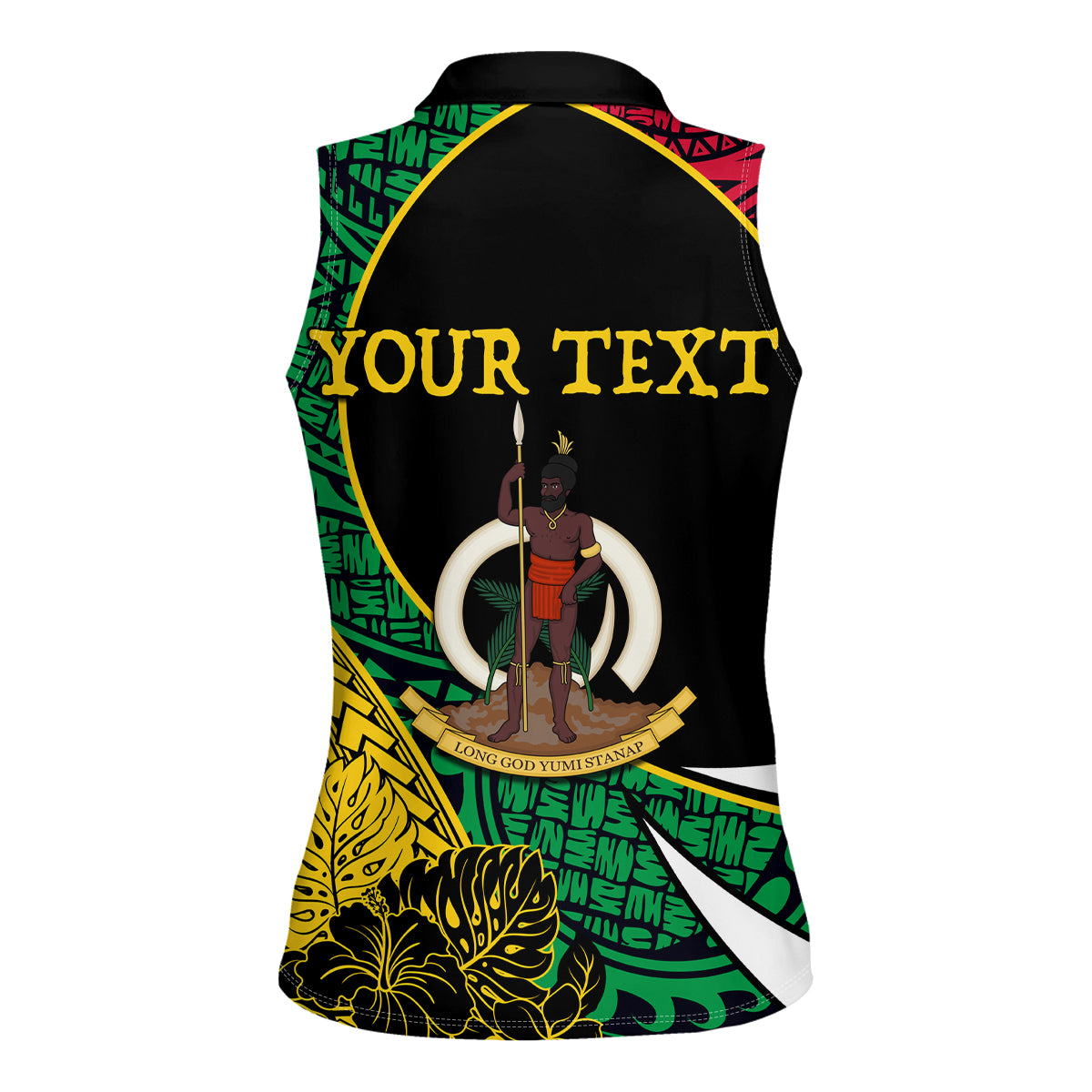 Vanuatu Independence Day Yumi 44 Women Sleeveless Polo Shirt LT7 - Polynesian Pride