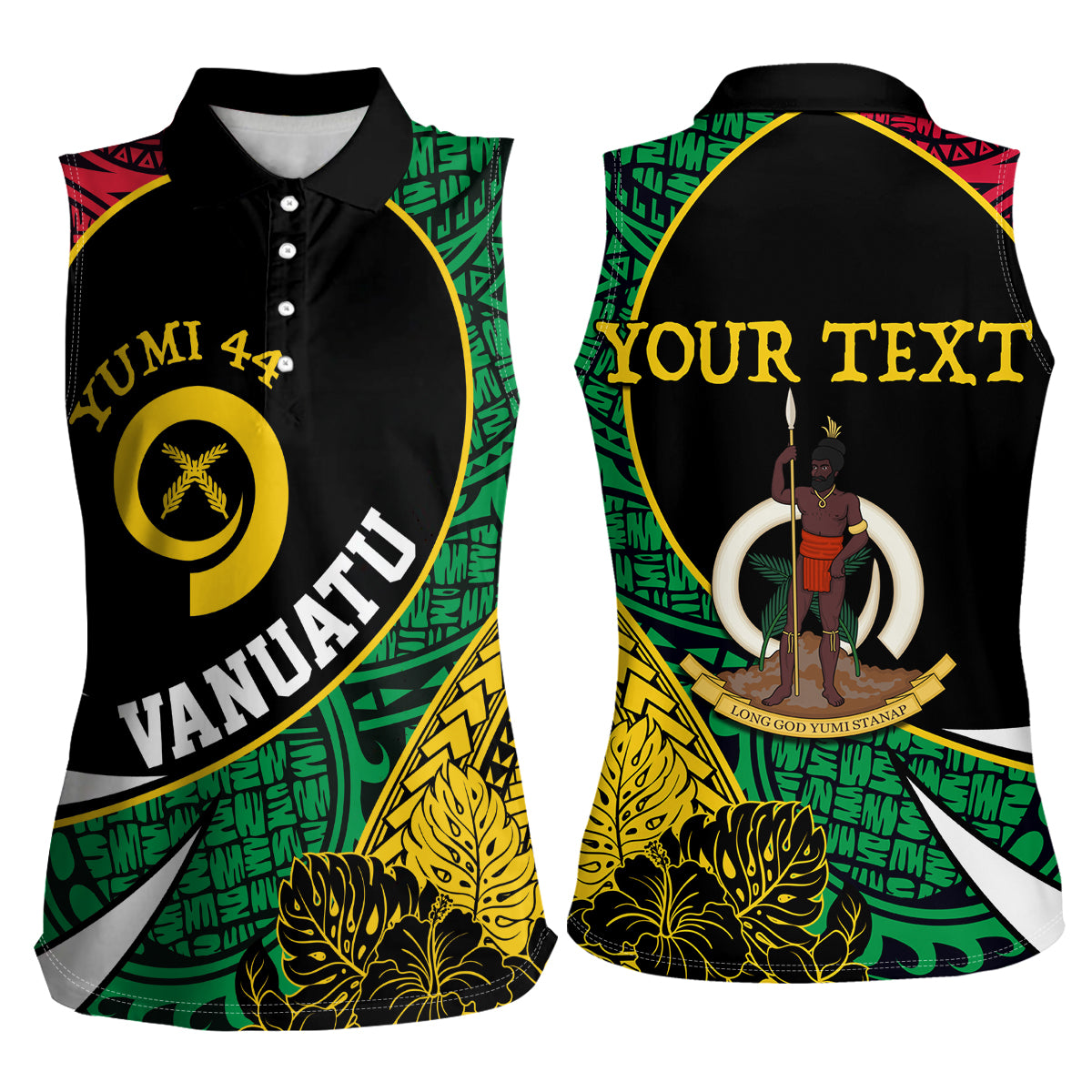 Vanuatu Independence Day Yumi 44 Women Sleeveless Polo Shirt LT7 - Polynesian Pride