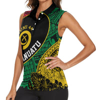 Vanuatu Independence Day Yumi 44 Women Sleeveless Polo Shirt LT7 - Polynesian Pride