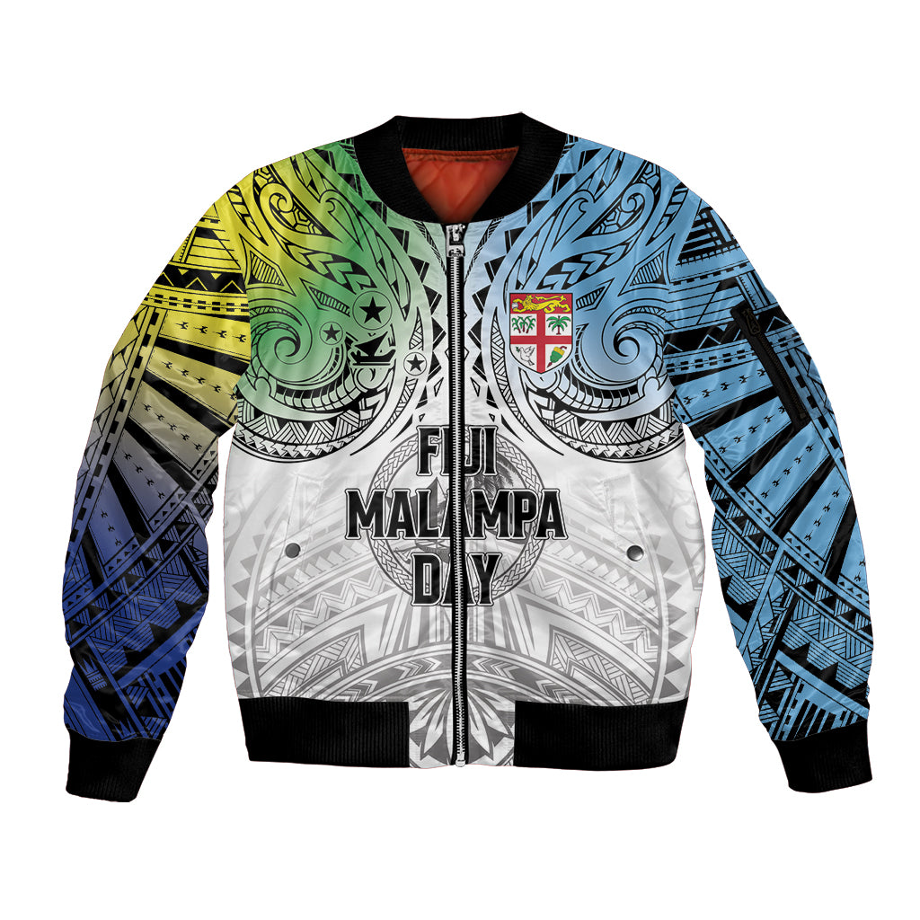 Malampa Fiji Day Sleeve Zip Bomber Jacket Gradient Style