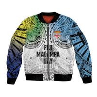 Malampa Fiji Day Sleeve Zip Bomber Jacket Gradient Style