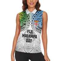 Malampa Fiji Day Women Sleeveless Polo Shirt Gradient Style