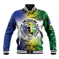 Malampa Day Baseball Jacket Emblem Gradient Style LT7 Unisex Colorful - Polynesian Pride