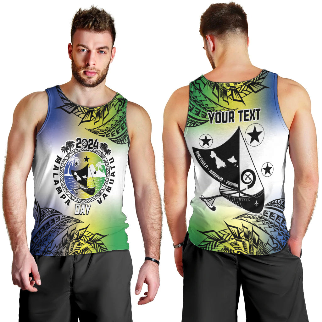 Malampa Day Men Tank Top Emblem Gradient Style LT7 - Polynesian Pride