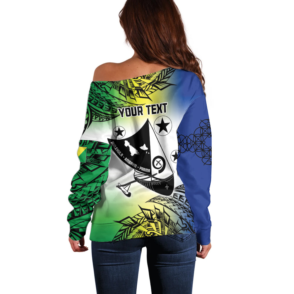 Malampa Day Off Shoulder Sweater Emblem Gradient Style