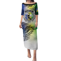 Malampa Day Puletasi Emblem Gradient Style LT7 Long Dress Colorful - Polynesian Pride