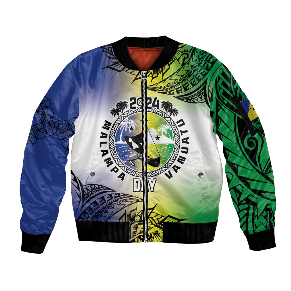 Malampa Day Sleeve Zip Bomber Jacket Emblem Gradient Style