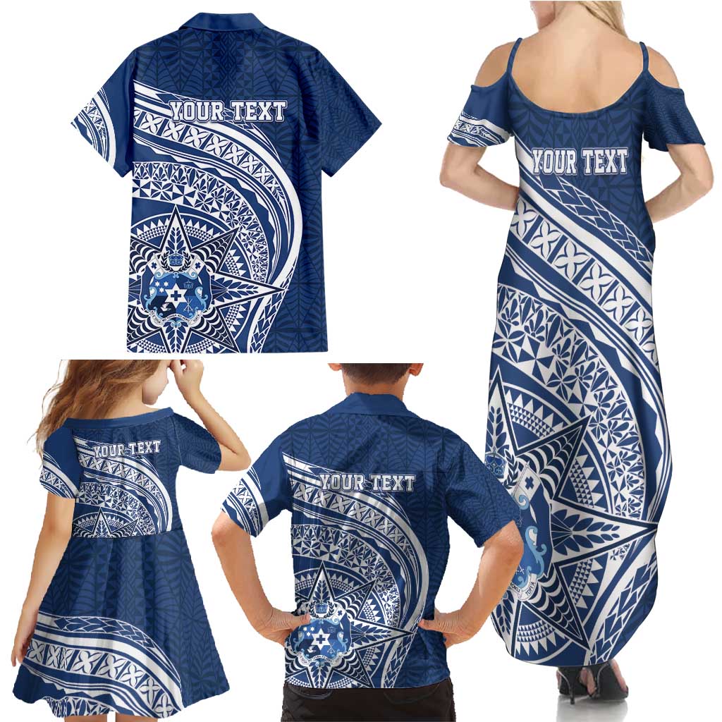 Tonga Queen Salote College Personalized Family Matching Summer Maxi Dress and Hawaiian Shirt Ngatu Tokelaufeletoa Motifs