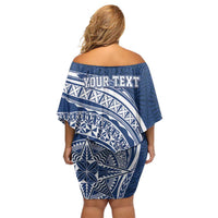Tonga Queen Salote College Personalized Off Shoulder Short Dress Ngatu Tokelaufeletoa Motifs LT7 - Polynesian Pride