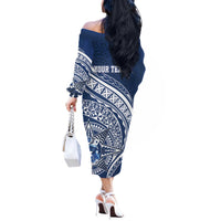 Tonga Queen Salote College Personalized Off The Shoulder Long Sleeve Dress Ngatu Tokelaufeletoa Motifs LT7 - Polynesian Pride