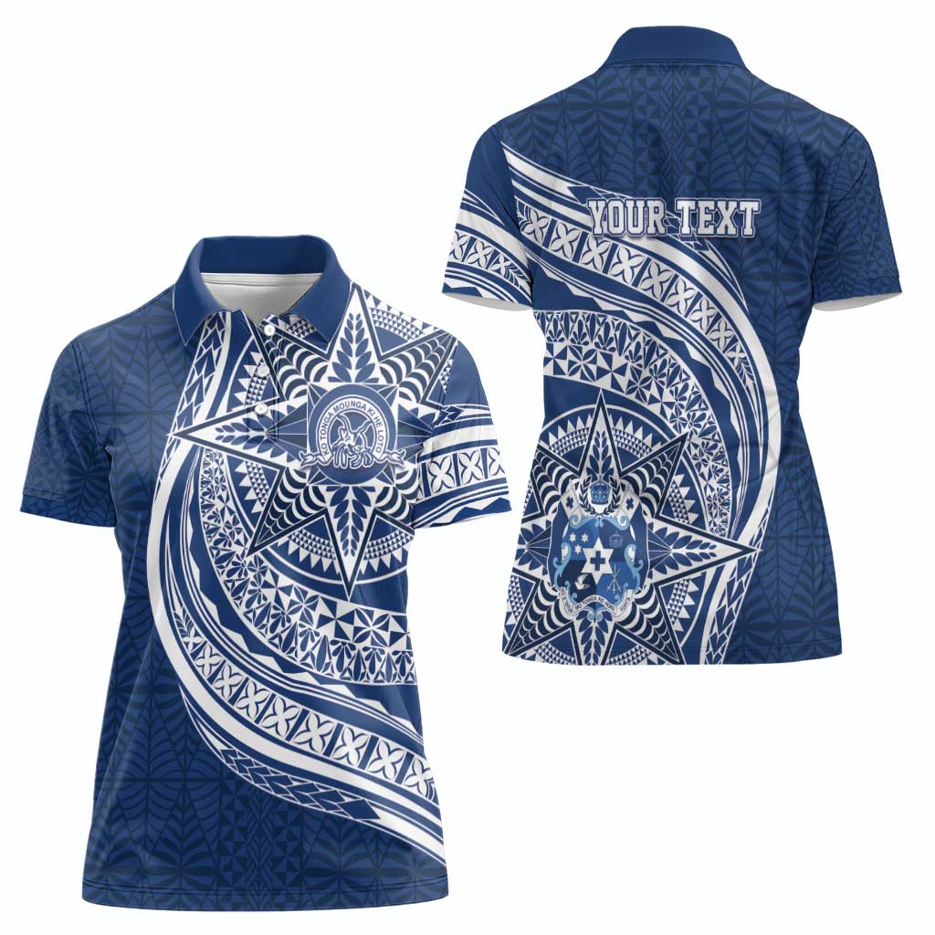 Tonga Queen Salote College Personalized Women Polo Shirt Ngatu Tokelaufeletoa Motifs