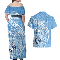 Tonga Apifo'ou Kolisi Personalized Couples Matching Off Shoulder Maxi Dress and Hawaiian Shirt Ngatu Tokelaufeletoa Motifs