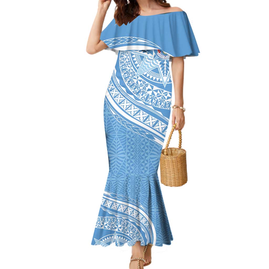 Tonga Apifo'ou Kolisi Personalized Family Matching Mermaid Dress and Hawaiian Shirt Ngatu Tokelaufeletoa Motifs