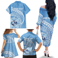 Tonga Apifo'ou Kolisi Personalized Family Matching Off The Shoulder Long Sleeve Dress and Hawaiian Shirt Ngatu Tokelaufeletoa Motifs