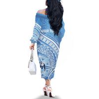 Tonga Apifo'ou Kolisi Personalized Family Matching Off The Shoulder Long Sleeve Dress and Hawaiian Shirt Ngatu Tokelaufeletoa Motifs